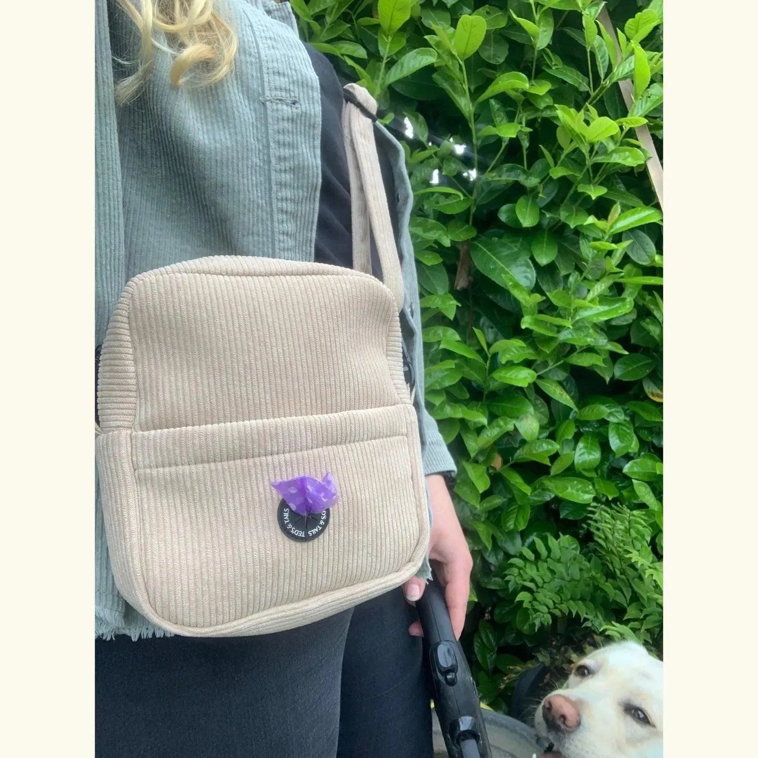 Dogmom bag blissful beige - Ted's and Tails - Beloningtasje voor hondensnacks, boetiek, dogmom bag, In stijl op pad met je hond, Kerst met je hond, Kerstkado voor je hond, Schoudertas voor dogdads, Schoudertas voor dogmoms, teds and tails, Waar laat ik het poepzakje van de hond?, Wandelen met de hond, wandeltas hond - By Marley