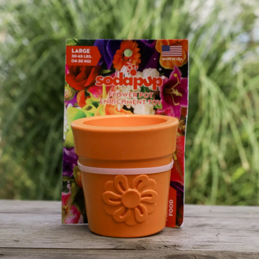 Flower pot - Terra Cotta - Sodapup - Enrichment voor honden, hersenwerk voor honden, Hoe begin je met enrichment?, slowfeeder voor je hond, Sodapup, treat dispenser voor je hond, Verrijking voor honden, Voedselverrijking voor je hond - By Marley