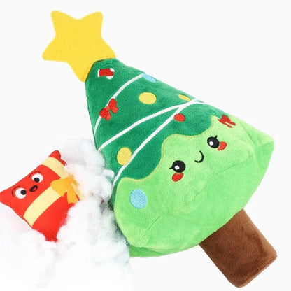 Happy Woofmas Christmas Tree - Hugsmart - Hondenspeelgoed geschikt voor slopers, hugsmart, knuffel, knuffel voor je hond om mee te spelen, schattig hondenspeelgoed, speelgoed met verborgen cadeau - By Marley