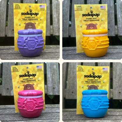 Honey Pot - Roze - Sodapup - Enrichment speelgoed, Enrichment voor beginners, Enrichment voor honden, Hoe begin je met enrichment?, Sodapup, treat dispenser voor je hond, Verrijking voor honden, Voedselverrijking voor honden, voerverrijking, Voerverrijking voor honden - By Marley