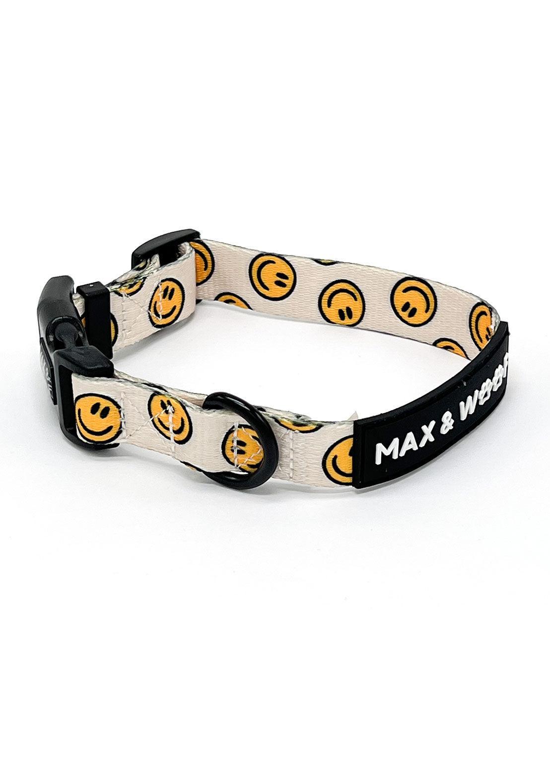 Keep Smiling halsband - Max & Woof - boetiek, halsbanden, laatste stuks, maxandwoof, Outfit voor je hond, sale, Vrolijke honden halsband - By Marley